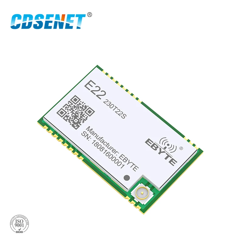 

Беспроводной приемопередатчик LoRa SX1262 UART 22 дБм 230 МГц, рабочая сетка стандарта RSSI SMD IPEX, отверстие для печати TCXO, радиочастотный модуль