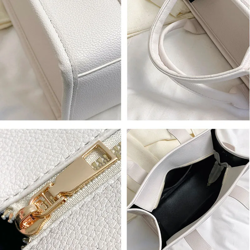 Fashion Portable Tote Handbag Large Capacity Leather Textured Printed Letter Single Shoulder Crossbody Bag 2023 Commuter Satchel