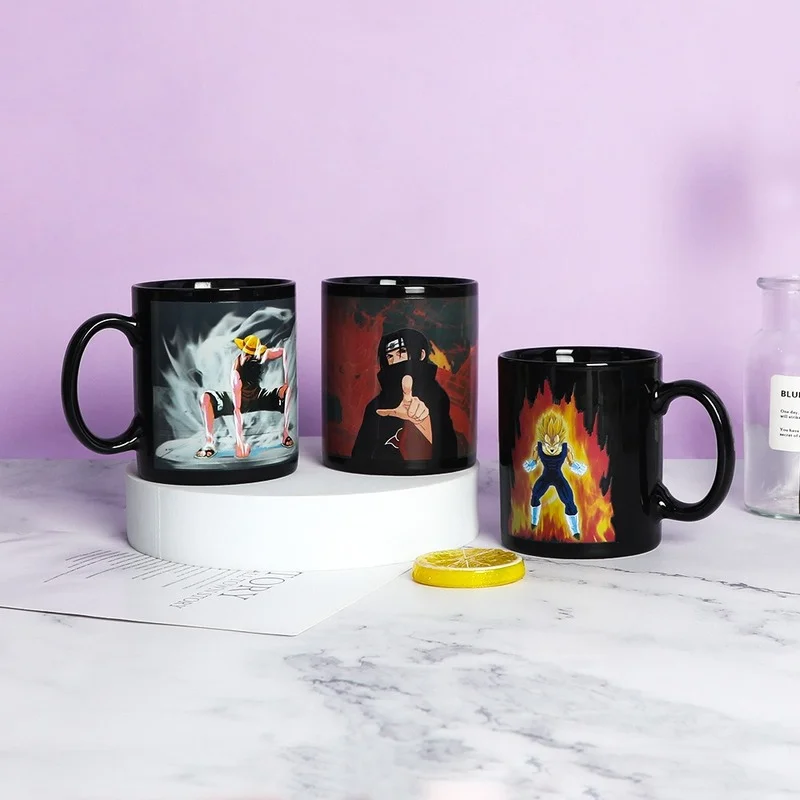 

Цельный керамический стакан для воды большой емкости кружка меняющая цвет с японским мультяшным рисунком термоменяющая керамическая чашк...