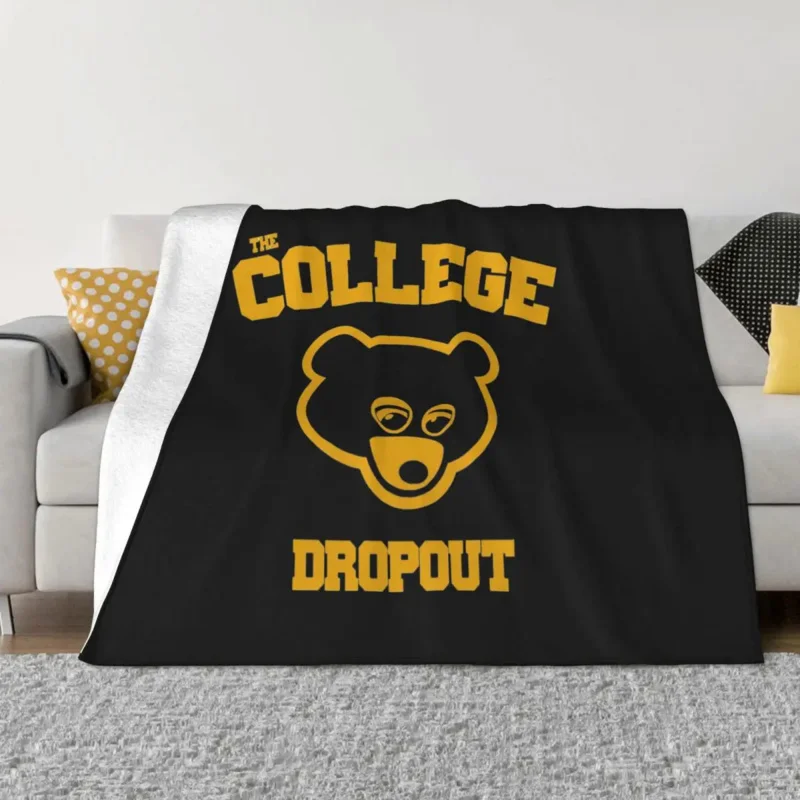 

The College Dropout Kanye West Blanket Fleece Summer Breathable Lightweight Throw Blankets For Bed Office Bedspreads