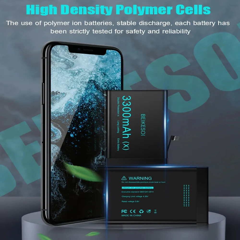 Аккумуляторная батарея BEIKESOI для iPhone X XS XR 11 Pro Max 12 Mini сменный аккумулятор большой