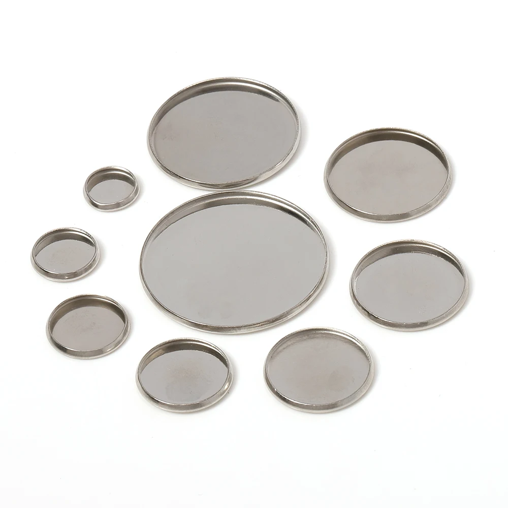 

20/30Pcs Stainless Steel Round Cabochon Base Tray Bezels Blank Cameo Setting Supplies For DIY Jewelry Making Bracelet Pendant