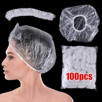 100 pcs disposable shower cap transparent spa salon hotel disposable shower elastic shower cap bathroom products shower cap