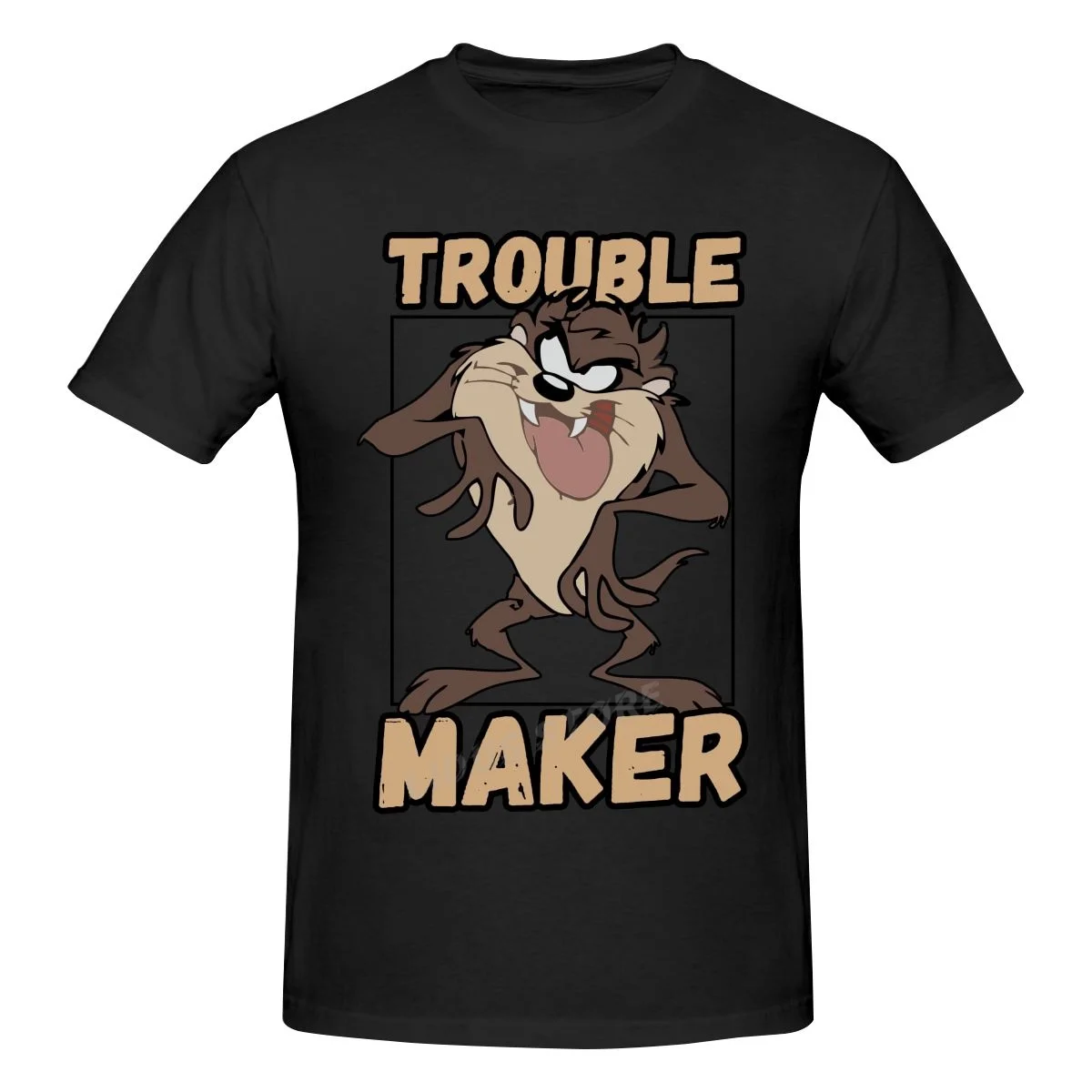 

Taz Trouble Maker Official Tasmanian Devil Looney Tunes Grey Mens T shirt Harajuku Clothing Short Sleeve Graphic Tshirt Tees