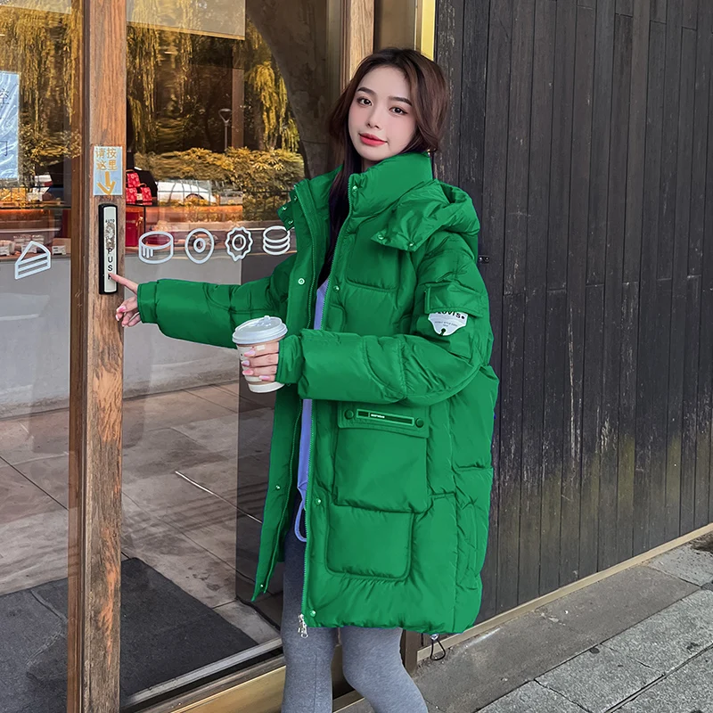 Winter Down Jacket Women Thick Down Cotton Padded Bubble Coat Female Fashion Hooded Long Parkas Mujer Quilted Jackets Overcoat