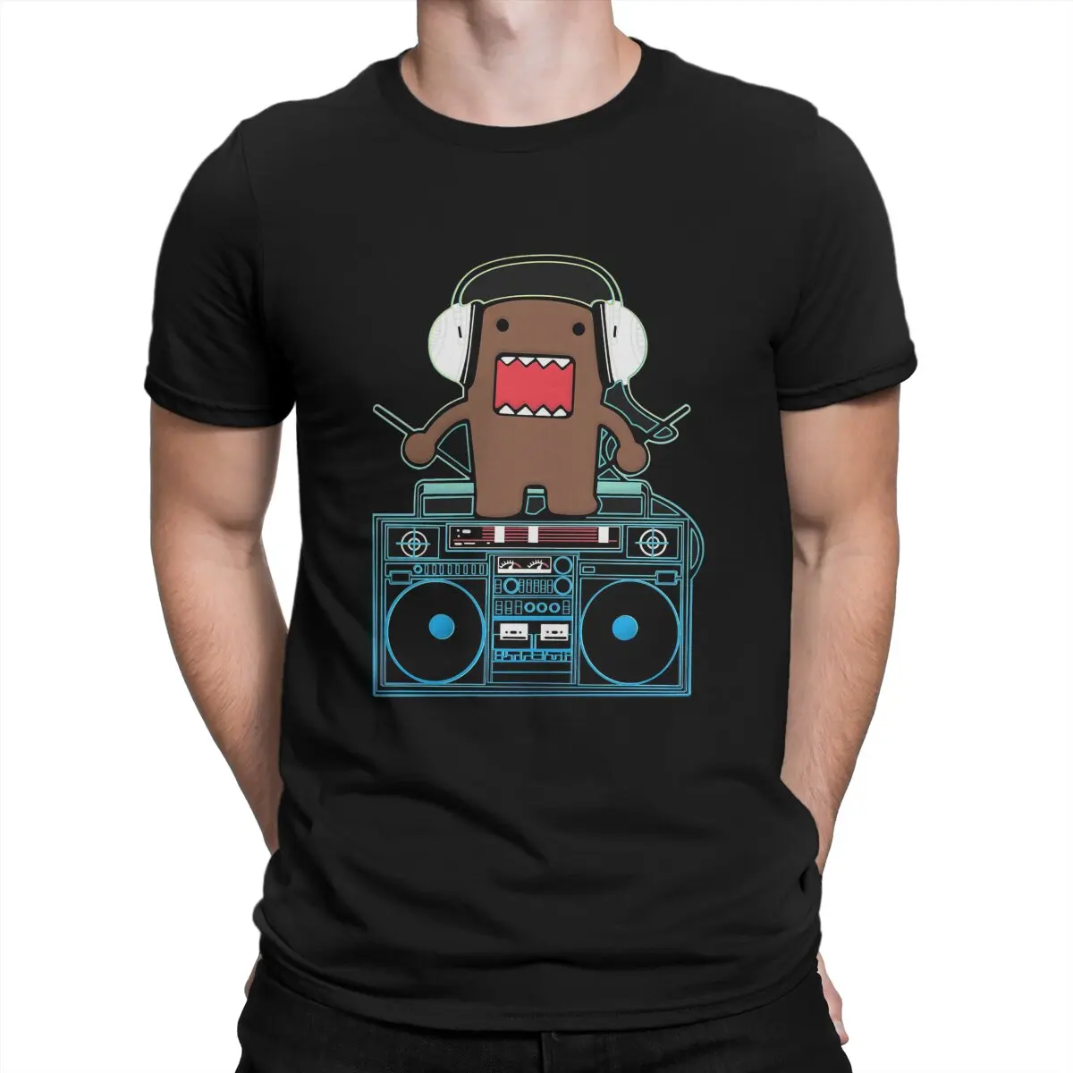

Domo Kun - DJ Domo Essential Men T Shirt Domo Kun Vintage Tee Shirt Short Sleeve Round Neck T-Shirts Pure Cotton Adult Tops