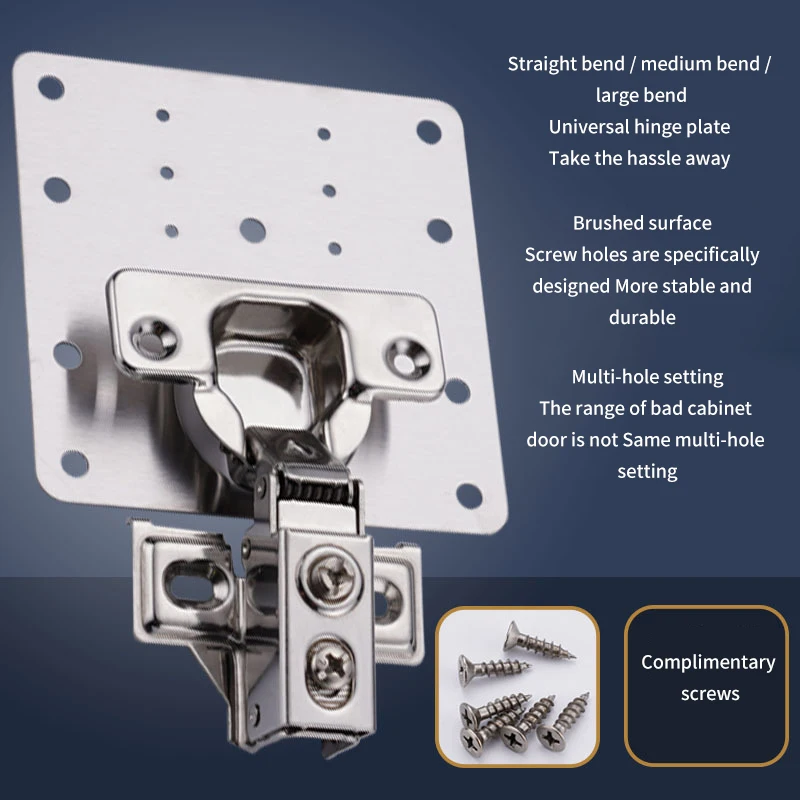 

New 10Pcs oor Hinge Repair Plate for Kitchen Cabinets Stainless Steel Cupboard Drawer Window Furniture Hinges Fixing Brackets