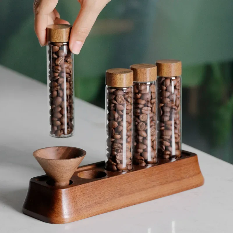 Трубка для розлива кофейных зерен стеклянная витрина стеллаж хранения