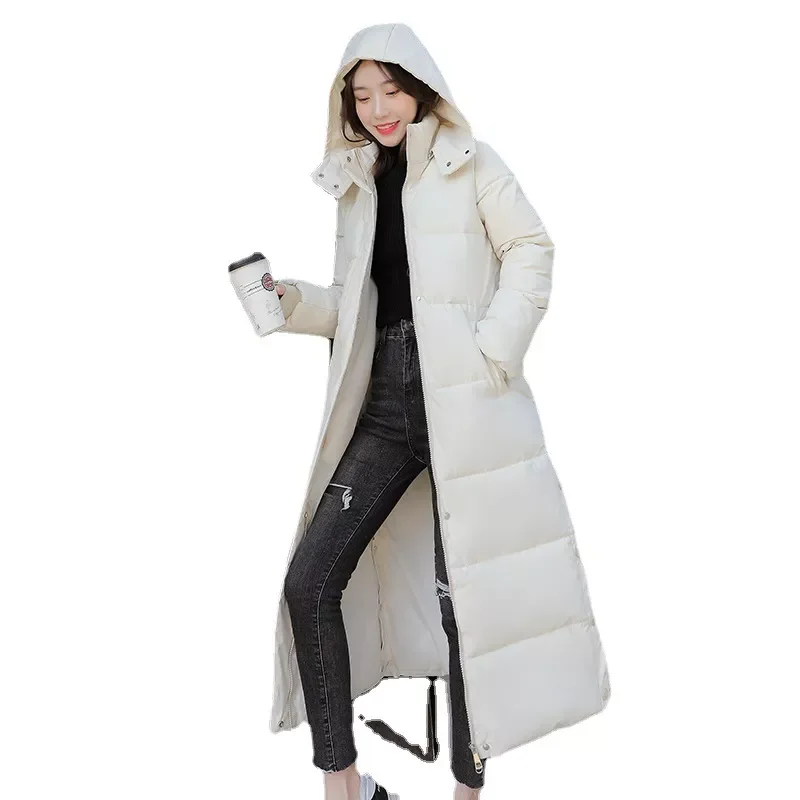 New2022 parka Detachable hat 2021 new winter jacket Korean loose thickened long knee cotton padded jacket winter coat 2181