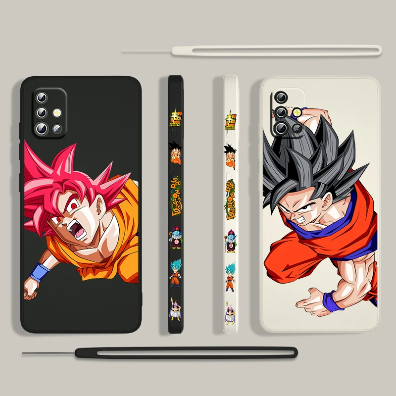 

Cartoon Dragon Ball Z For Samsung Galaxy A73 A53 A33 A52 A32 A22 A71 A51 A21S A03S A50 4G 5G Liquid Left Rope Phone Case Cover