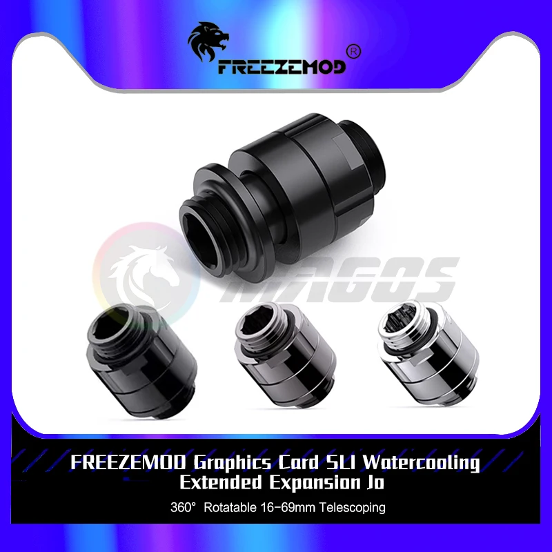 

FREEZEMOD Graphics Card SLI Watercooling Extended Expansion Joint 360°Rotatable 16-69mm Telescoping 2023 New 3 Colors GSSJT-E2
