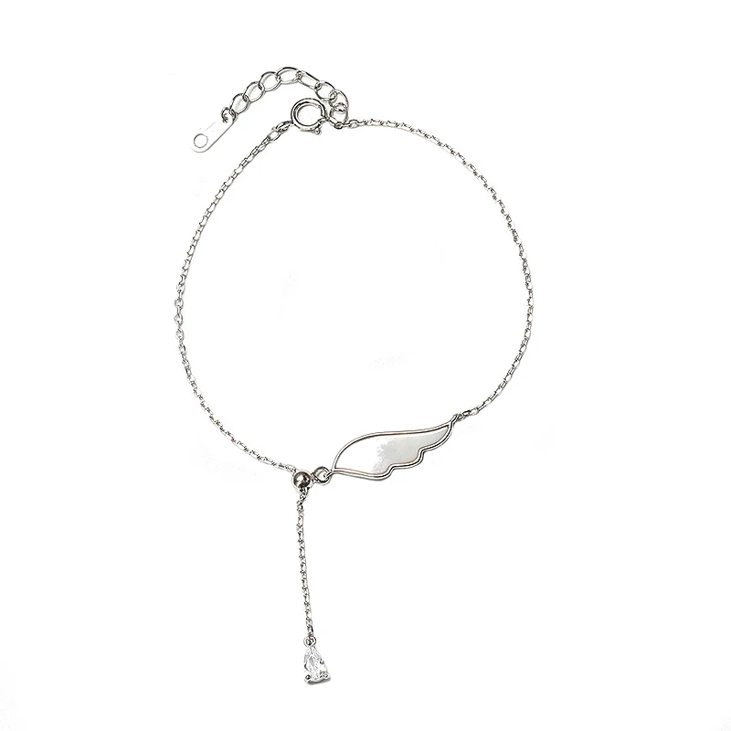 

s925 sterling silver angel wings bracelet shell 2022 new light luxury niche bracelet girlfriends jewelry high-end sense