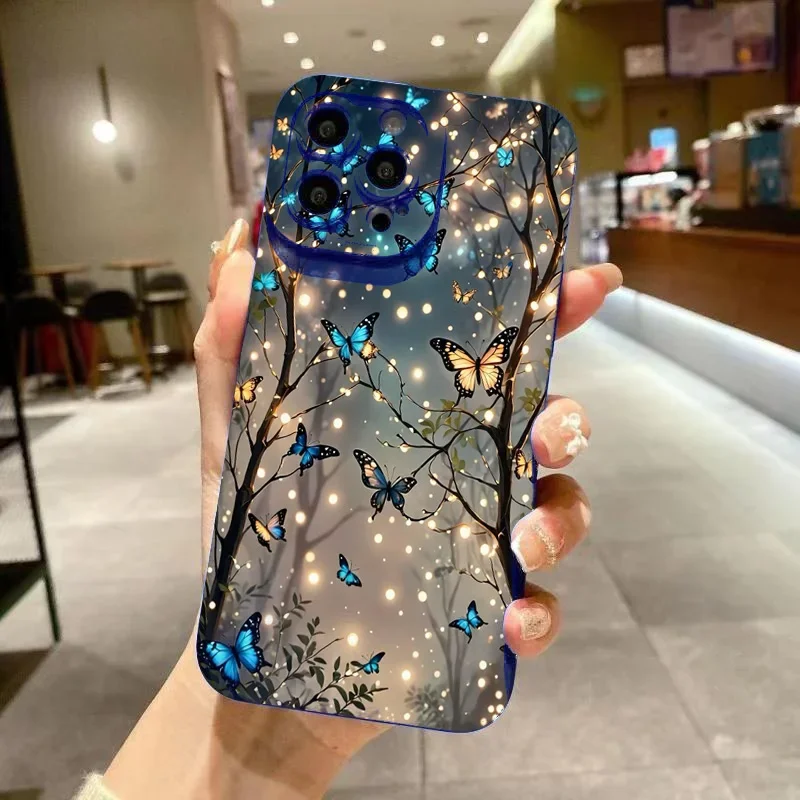 Светящийся в темноте чехол с бабочкой для Xiaomi Poco F7 Pro Чехлы X7 X6 X5 X3 F5 F6 Mi 11 Lite 15 14 13 14T