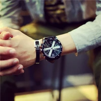 men watches fashion sports big dial leather belt quartz wrist watch women not mechanical watches waterproof clock simple gift