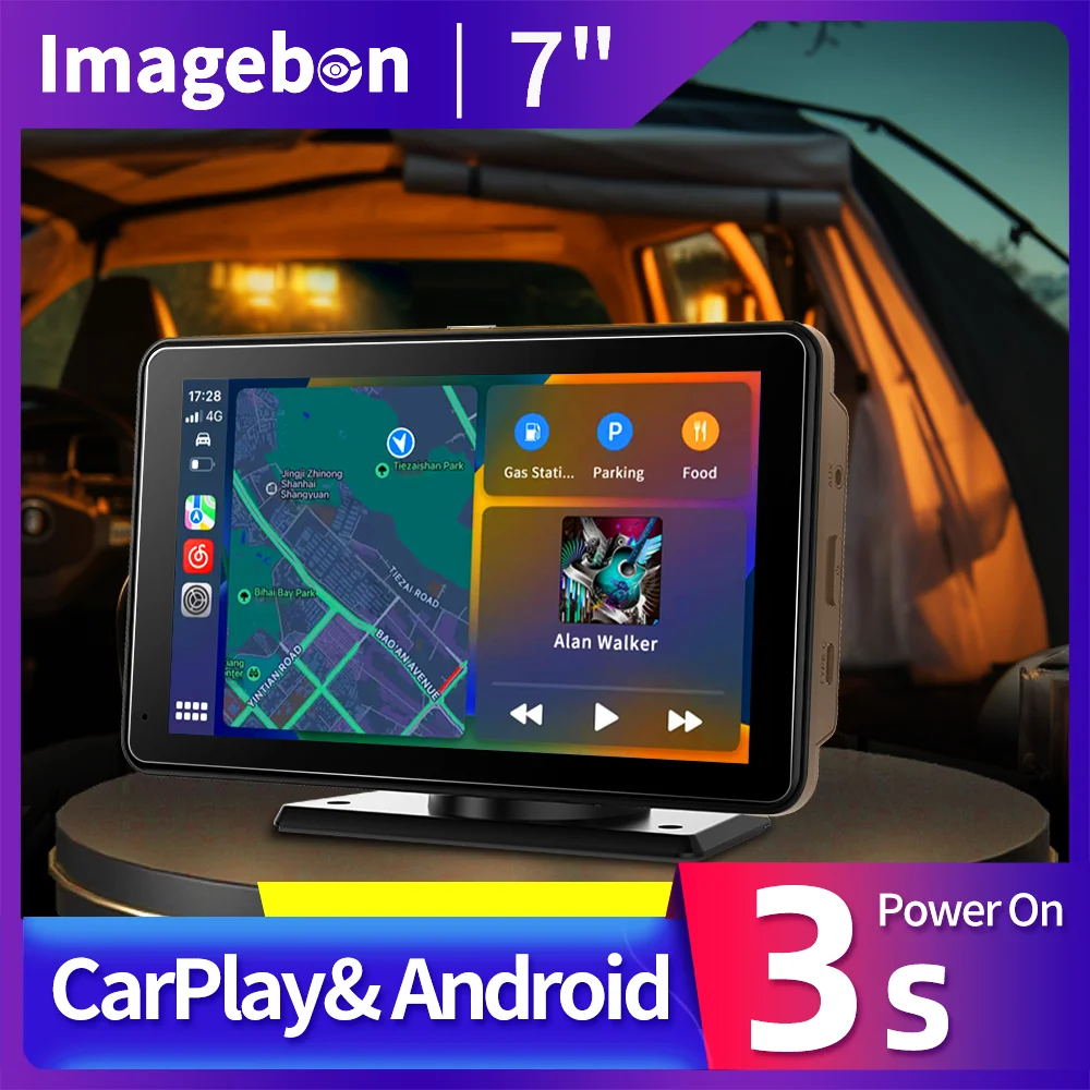 

Видеорегистратор автомобильный, 7 дюймов, 4K, Wi-Fi, Bluetooth, AUX, GPS