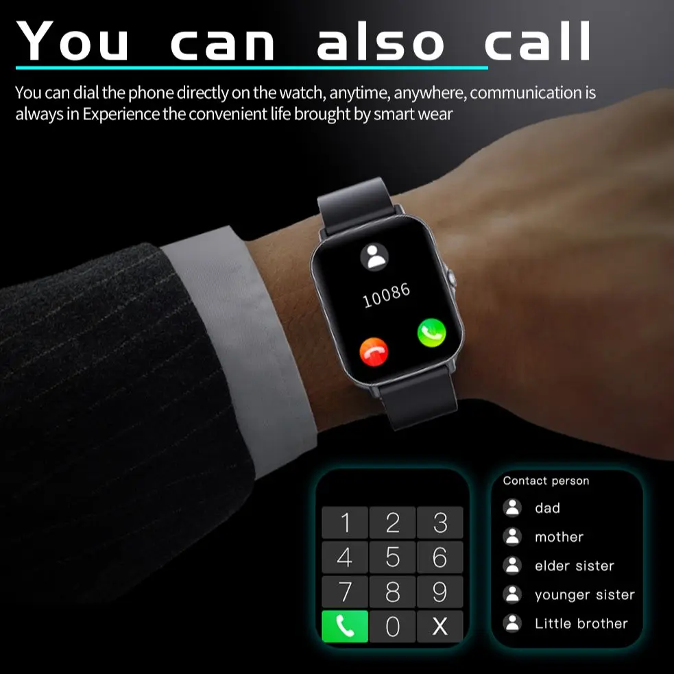 Willgallop 2022 Bluetooth Смарт-часы с напоминанием о социальных сетях пользовательские