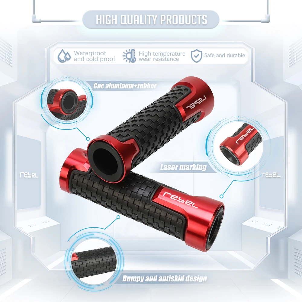

7/8"22mm Anti-Slip Handle Bar Handlebar Grips For HONDA REBEL 1100 Rebel1100 2021 2022 Rebel 300 Rebel 500 CMX Rebel300 Rebel500