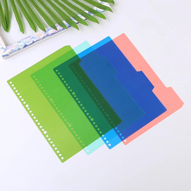 

4pcs/set A4 A5 B5 Binder Index Dividers Transparent Solid Color Index Pages for Loose Leaf Notebook Notepad Scrapbook Planner