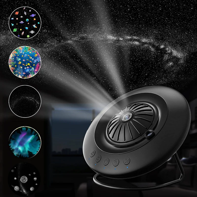

UFO Galaxy Star Projector 8 IN1 Starry Sky Night Light USB Rechargeable LED Lamp for Kids Nightlights Decorative Luminaires Gift
