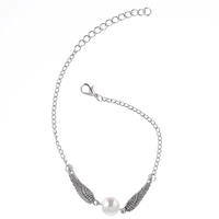 1 pc vintage bracelet shellhard imitation pearl bracelet feather angel wings jewelry for women gifts party daily fashion jewelry