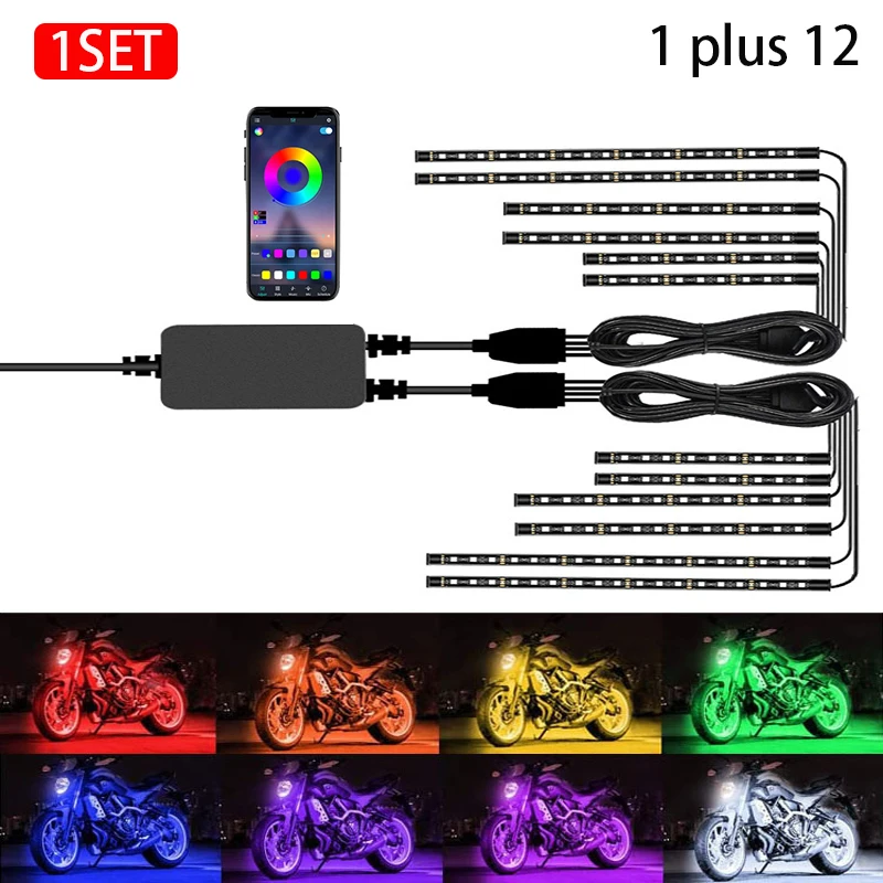 

Led Backlight for Motorcycle Ambient Atmosphere Foot Light Strip Flexible Waterproof Decoration Motorcycles Accessories 5050 SMD
