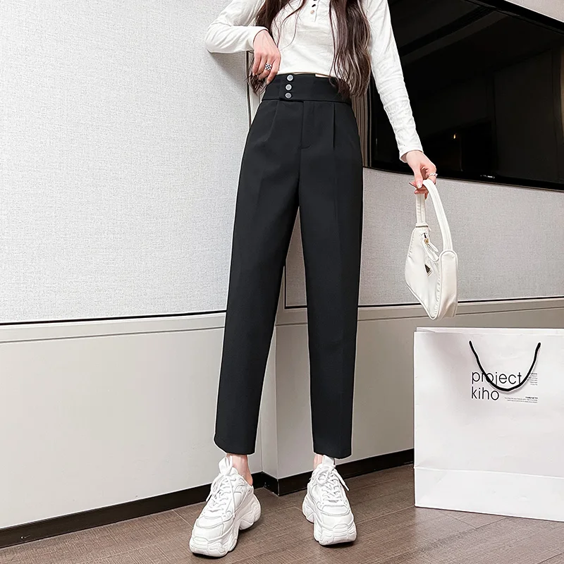 

Harajuku Casual Pants Women's Spring Autumn winter New High-waist Pants Straight Harlan Pants Trousers Women Vintage 83i