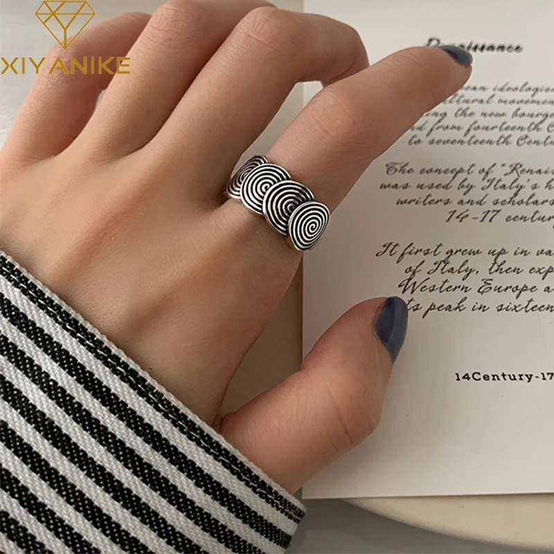 

XIYANIKE Vintage Black Thread Open Adjustable Finger Rings for Women Fashion Jewelry Girls Gift Party Wedding кольцо женское