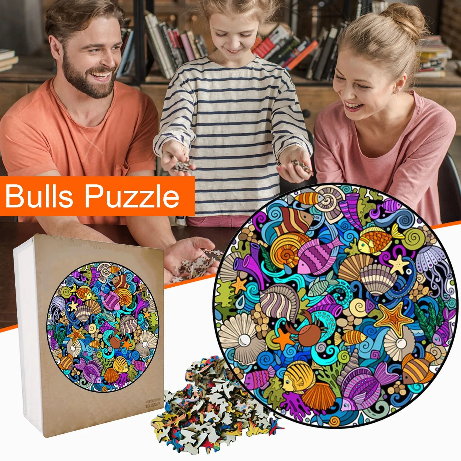 

Craziest Sea World Wooden and for Shape Adults Animal Gift Puzzle Kids Pieces Puzzle Toy