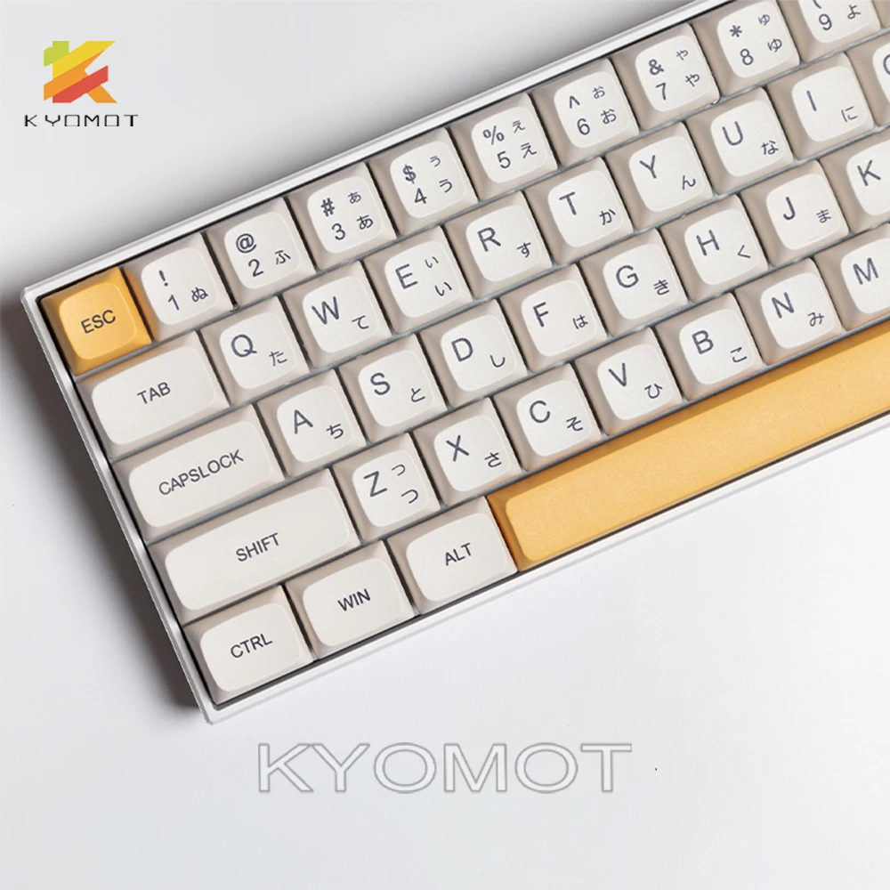 Белые флейты для клавиш KYOMOT 140, корейские русские профили PBT XDA, колпачки для клавиш Cherry MX Switch IKBC Ducky, механическая клавиатура