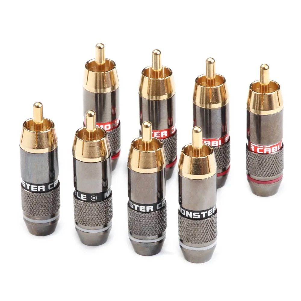 

12Pcs Monster Banana Plug RCA Connector 6mm 24K Gold Plated Speaker Cable Audio Adapter Wire Connector RCA Male Plug