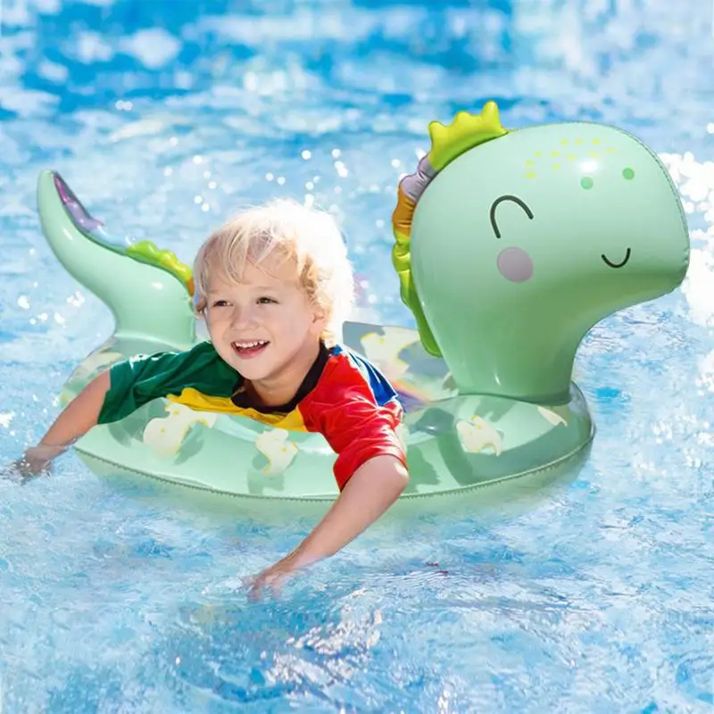 Funny Pool Cute Dinosaur Swimming Ring Inflatable Thickened Child Swim Seat Float Pool Summer Beach Party Water Toys For Chidren images - 6