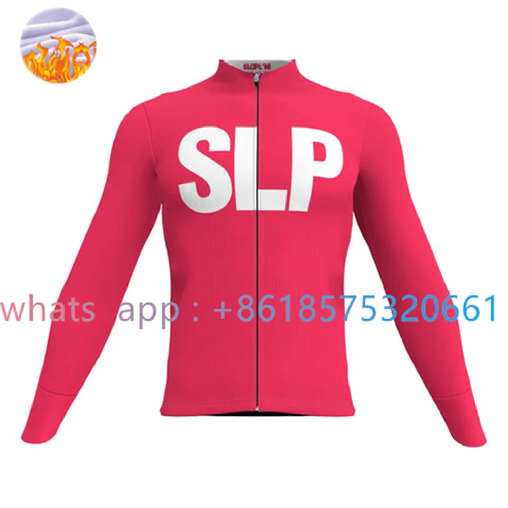 Slopline New Men Long Sleeve Jersey Winter Thermal Fleece Jacket Outdoor Cycling Mtb Team Clothes Warm Fleece Wear Coat Ciclismo