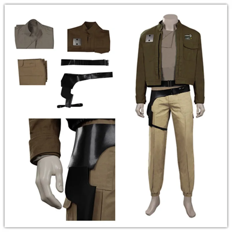 

Cassian Andor Cosplay Costume Movie Rogue One A Wars Story Outfits Adult Men Jacket Belt Pants Halloween Carnival Party Suit