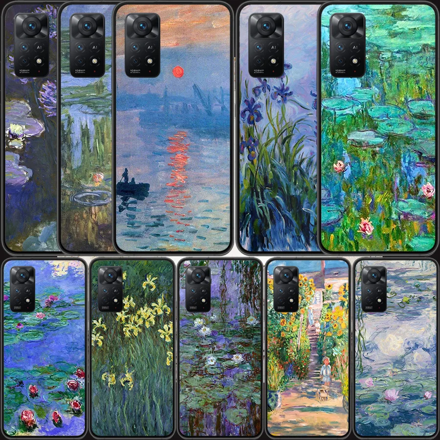 Claude Monet Garden Lotus Bridge Phone Case For Xiaomi Redmi K40 Pro 10 Prime 10A 10C 10X 9 9A 9C 9T 8 8A 7 7A 6 6A S2 K30 K20 C