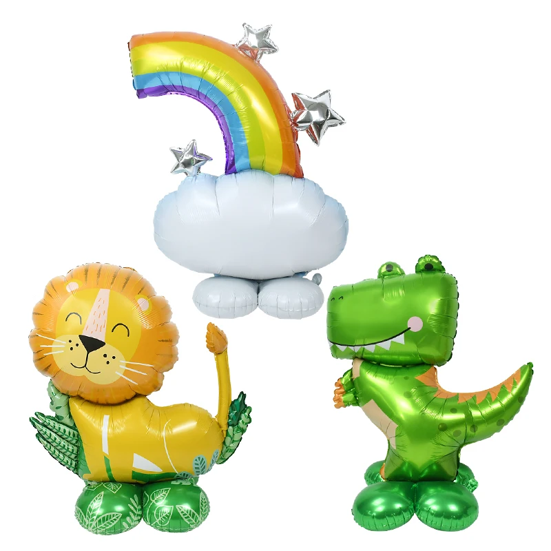 

Jungle Animal Lion Dinosaur Foil Balloon Helium Air Globos Kids Gift Toy Safari Woodland Forest Theme Birthday Party Decoration