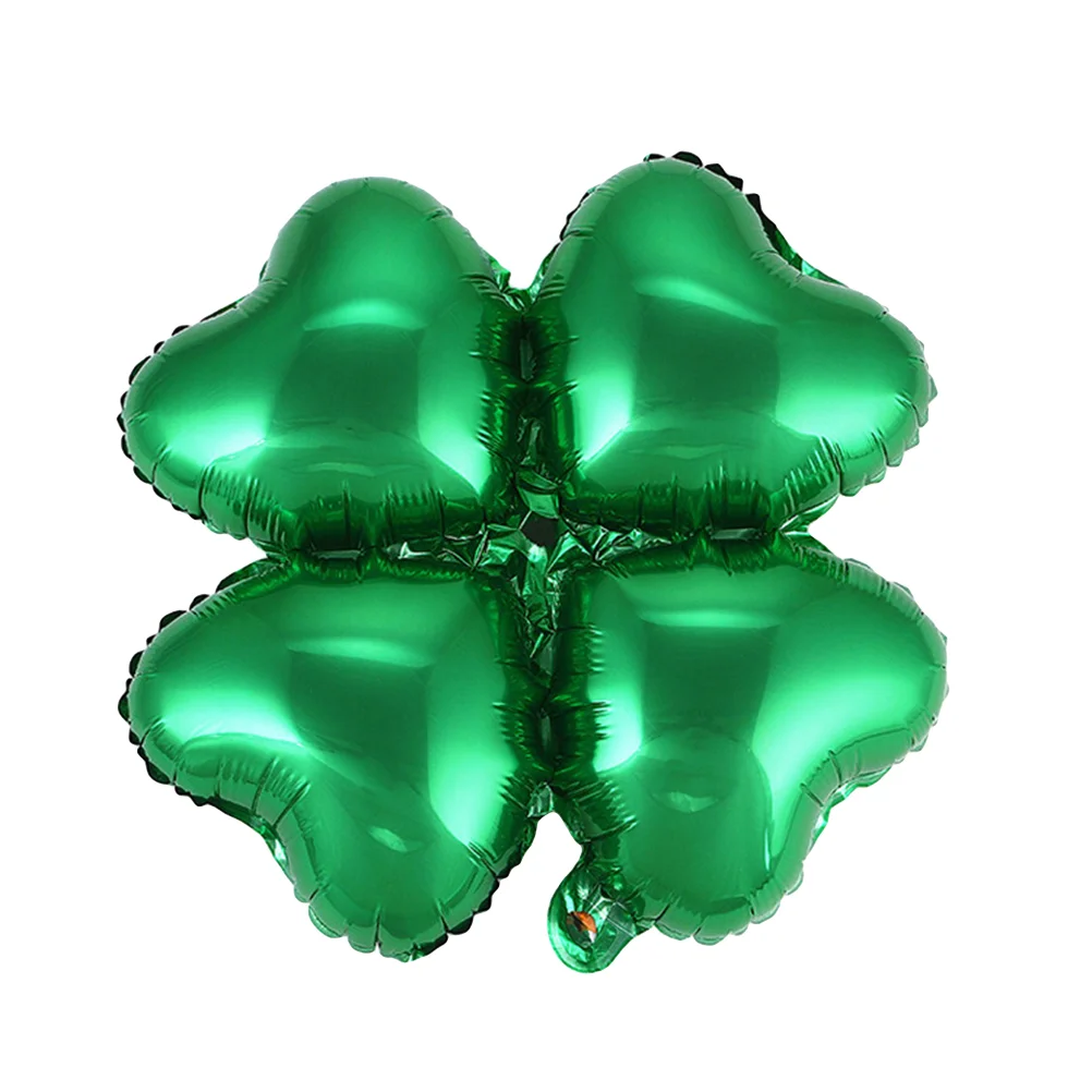 

12 pcs Festival Balloon Green Balloons Garland Patricks Day Backdrop Shamrock Decorations Four Leaf Balloons