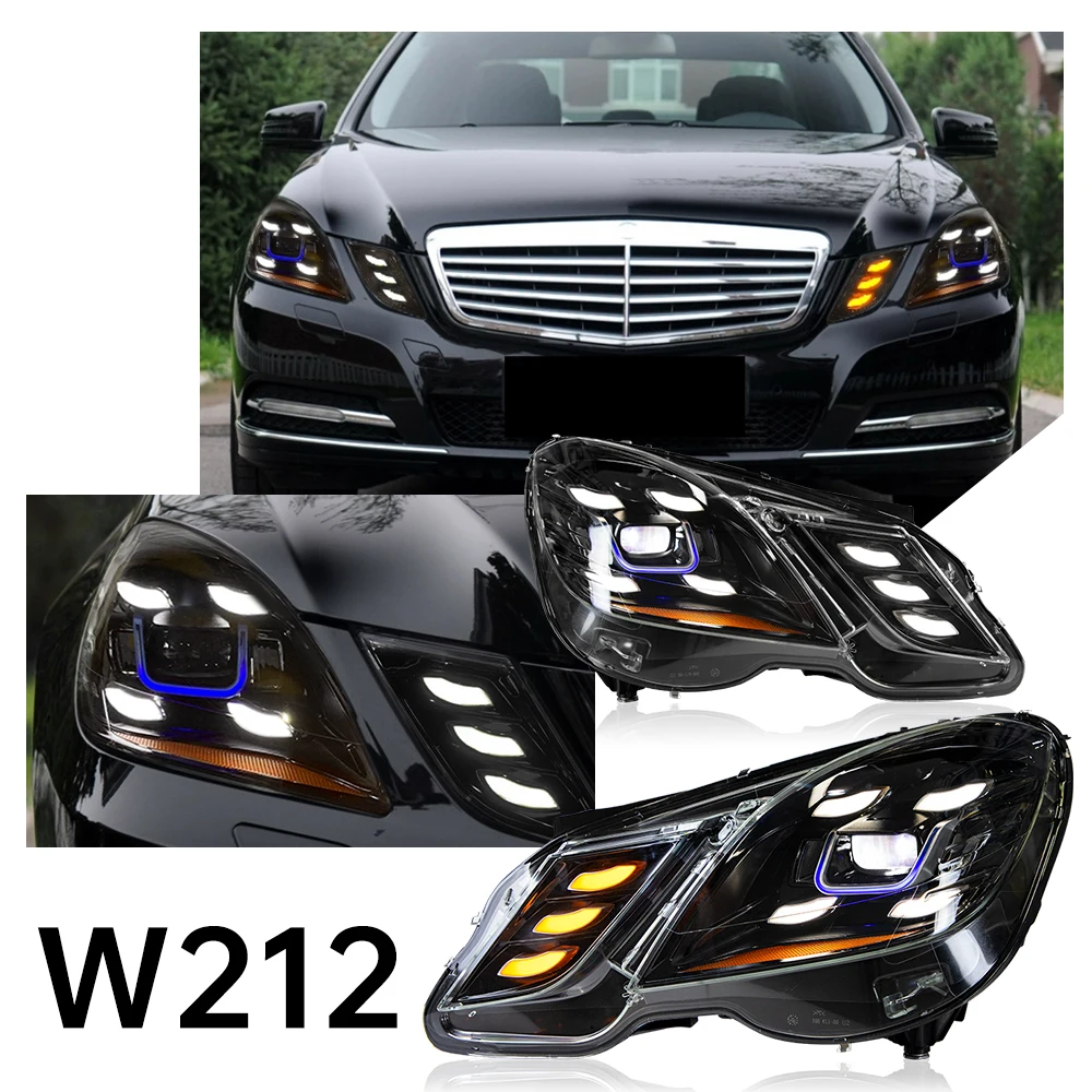 

Автомобильные фары для Benz W212, фара E200 E260 E300 2010-2013, светодиодный проектор, дневные ходовые огни, автомобильные аксессуары, 2 шт.