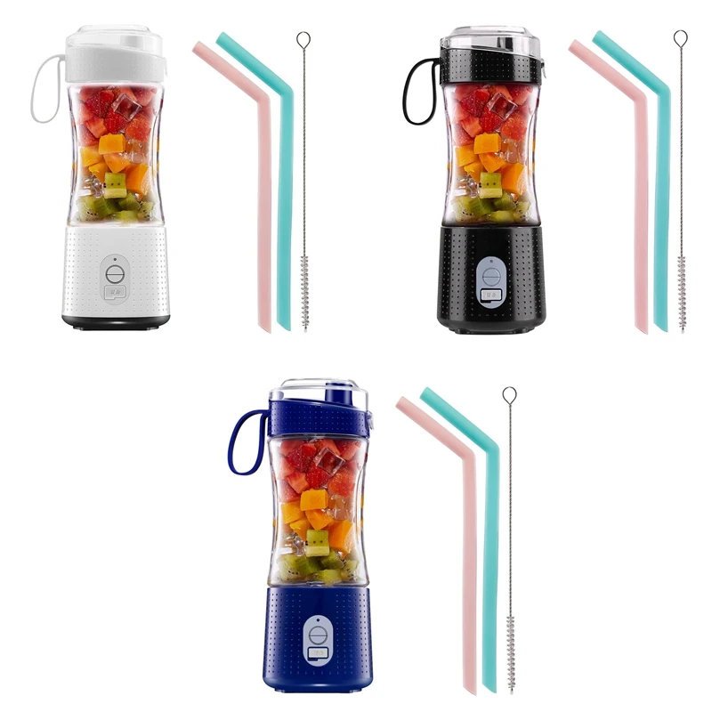 

Portable Personal Blender For Smoothie And Shakes - USB Rechargeable Juicer Cup Including Reusable Silicone Straws