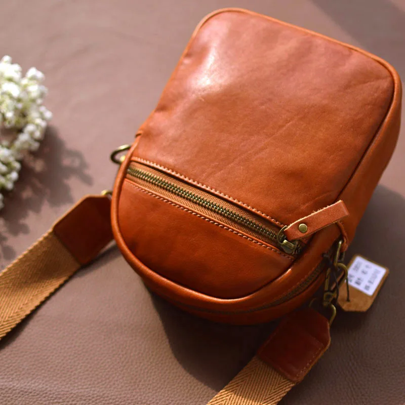 Мужской рюкзак ручной работы AETOO маленькая сумка через плечо из воловьей кожи