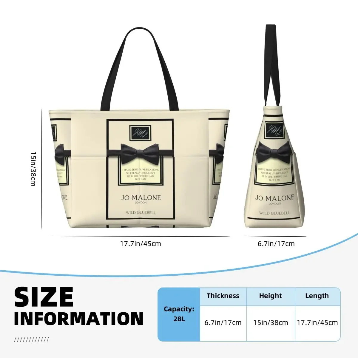 Фото Сумка-тоут Jo Malone Beach Tote Bag, спортивная сумка для спортзала и йоги, большая сумка-тоут, женская дорожная сумка, сумка для фитнеса №4