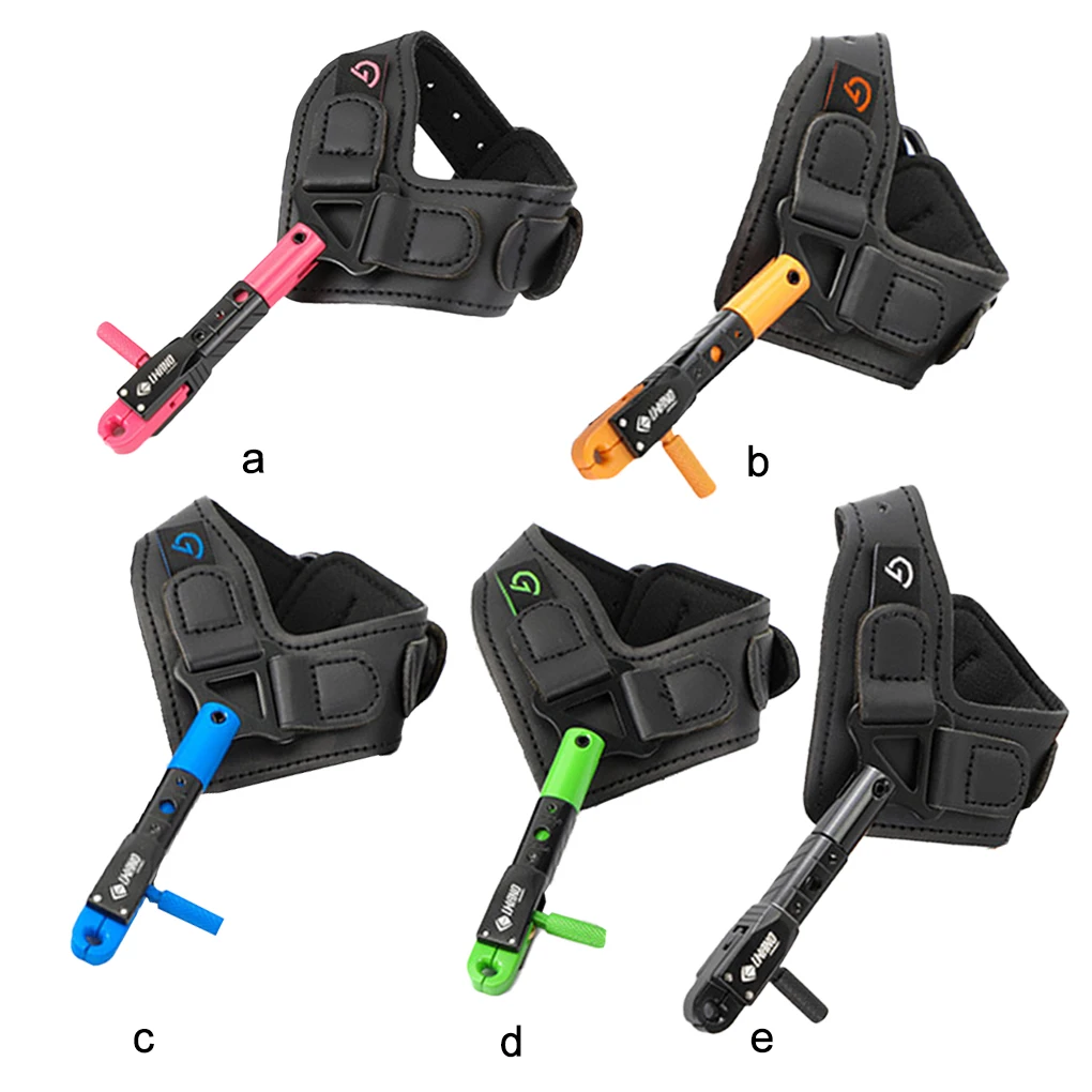 

Archery Equipment S1 Compound Bow Release Adjustable Length Wrist Strap Dispenser 360° Rotation Gifts for Archer Green