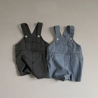 2022 summer new baby strap shorts infant denim overalls boys girls casual jumpsuit baby denim shorts kids soft jean clothes