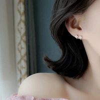 925 sterling silver japanese vintage daisy earrings simple ins flower stud earrings set assymetrical accesorios mujer 2022