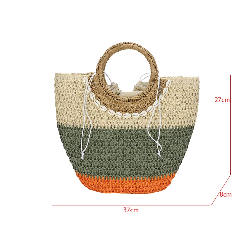 Дизайнерская сумка для женщин новинка 2023 красочная Соломенная пляжная летняя с