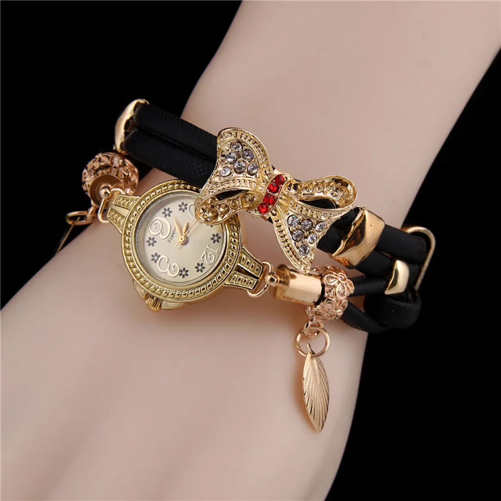 

Women Wristwatches Fashion Ladies Dress Wedding Quartz Watches Luxury Bowknot Bracelet Ladies Jewelry Gift Montre Femme