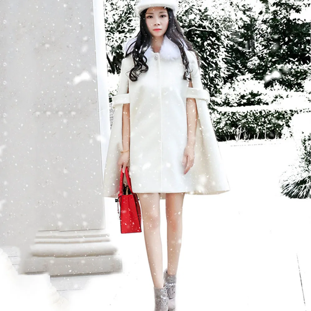 Новинка весна-зима Женская шерстяная накидка с капюшоном белого фиолетового