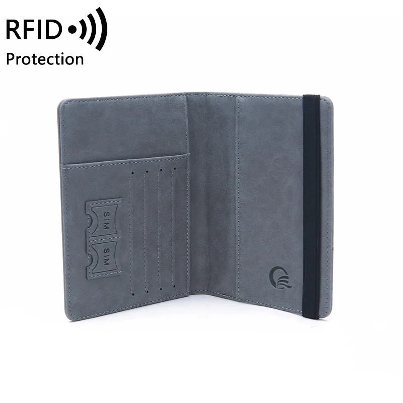 Elastic Band Leather Passport Cover RFID Travel Passport Holder Wallet Passports Case Travel Accessories Passport Cover Holder
