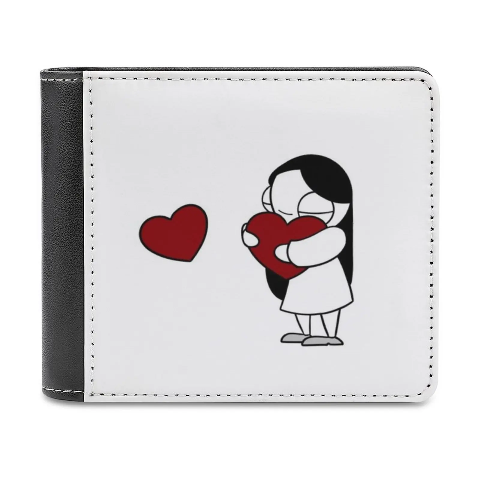 

Catana Hearts Leather Wallet Men's Wallet Purse Money Clips Catana Hearts Love Comics Cute Relationship Red Personalized Wallet