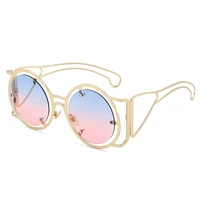 new rimless hollow round sunglasses women men punk shades metal frame vintage unique eyewear trending sun glasses uv400 oculus
