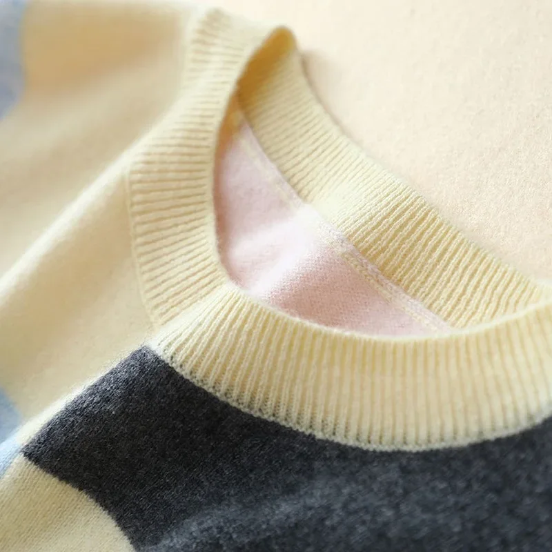 Aliaga европейские модные женские 100% кашемировые свитера лоскутный дизайн